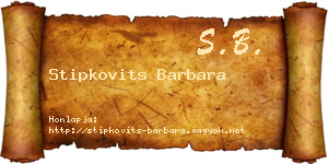 Stipkovits Barbara névjegykártya